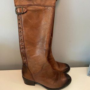 Vince Camuto Over the Knee Brown Leather Boots